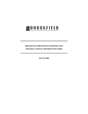 BROOKFIELD PROPERTIES CORPORATION RENEWAL ANNUAL INFORMATION FORM MAY 10, BROOKFIELD PROPERTIES CORPORATION ANNUAL INFORMATION F