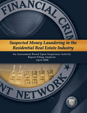 Money Laundering in the Residential Real Estate Industry  Form