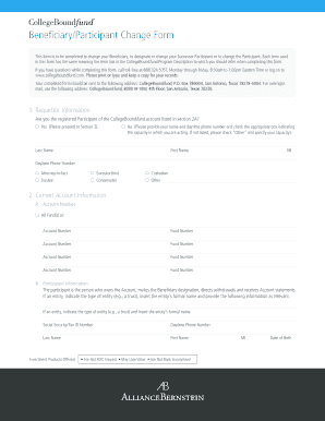 Beneficiary Planner Printable  Form