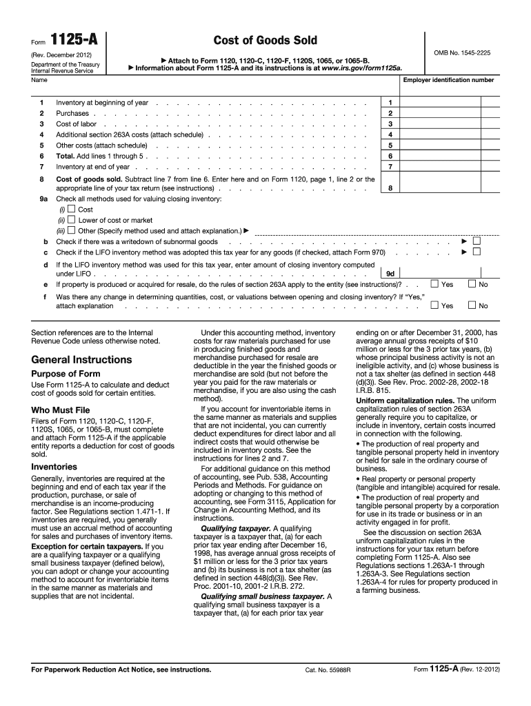  1125 a Form 2012