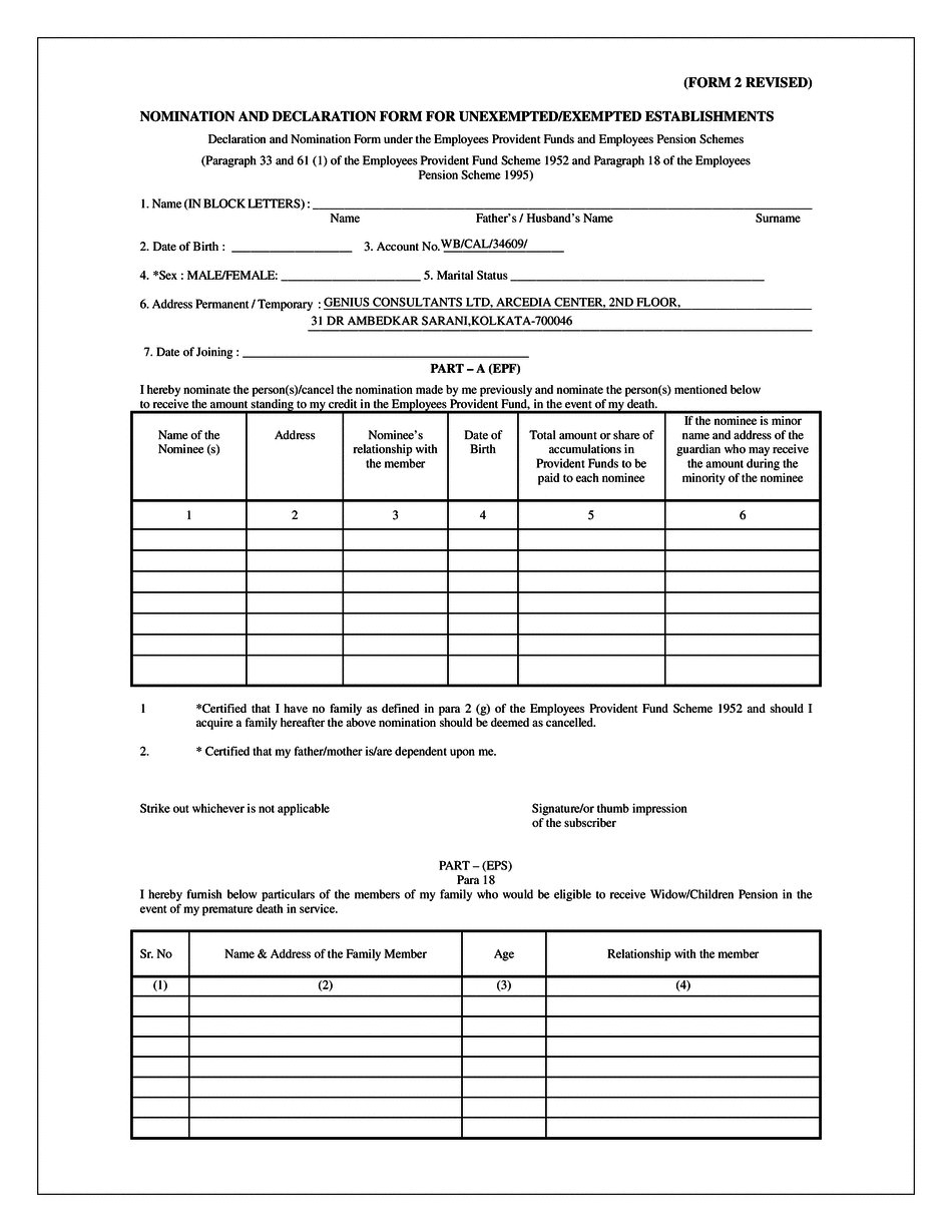 Form 2 Revised Filled Sample