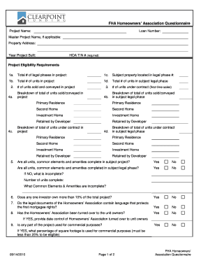 Condo Questionnaire Example  Form