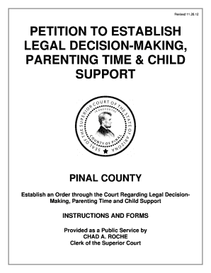 Petition to Establish Custody Pinal County Arizona Fillable Form