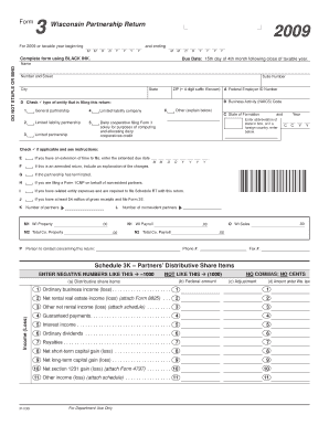 Form 3 Wisconsin Partnership Return PDF Fillable Format Form 3 Revenue Wi