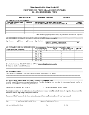 Maine East High School Fee Waiver Form