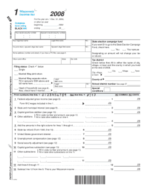 Form 1 Wisconsin Income Tax PDF Fillable Format Revenue Wi