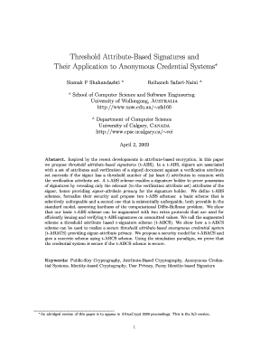 Threshold Attribute Based Signatures and  Form