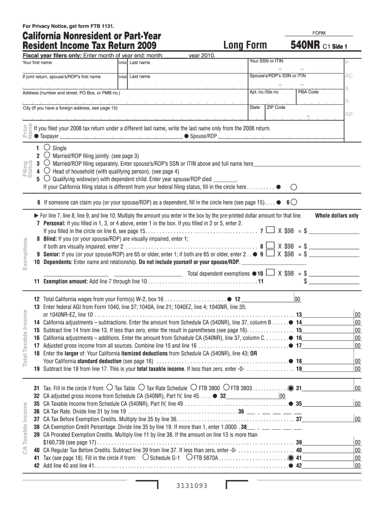  540nr Form 2018