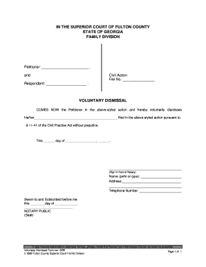 Georgia Dismissal with Prejudice Form