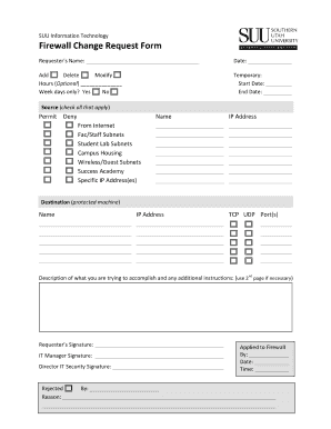 Firewall Change Request Form