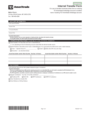 Td Ameritrade Internal Transfer Form