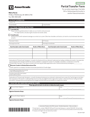 Partial Transfer Form TD Ameritrade