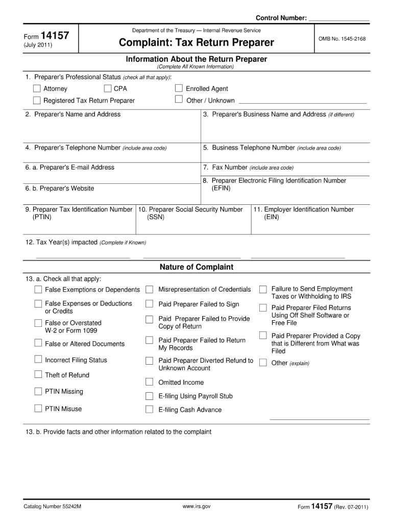  Irs 14157 Form 2012