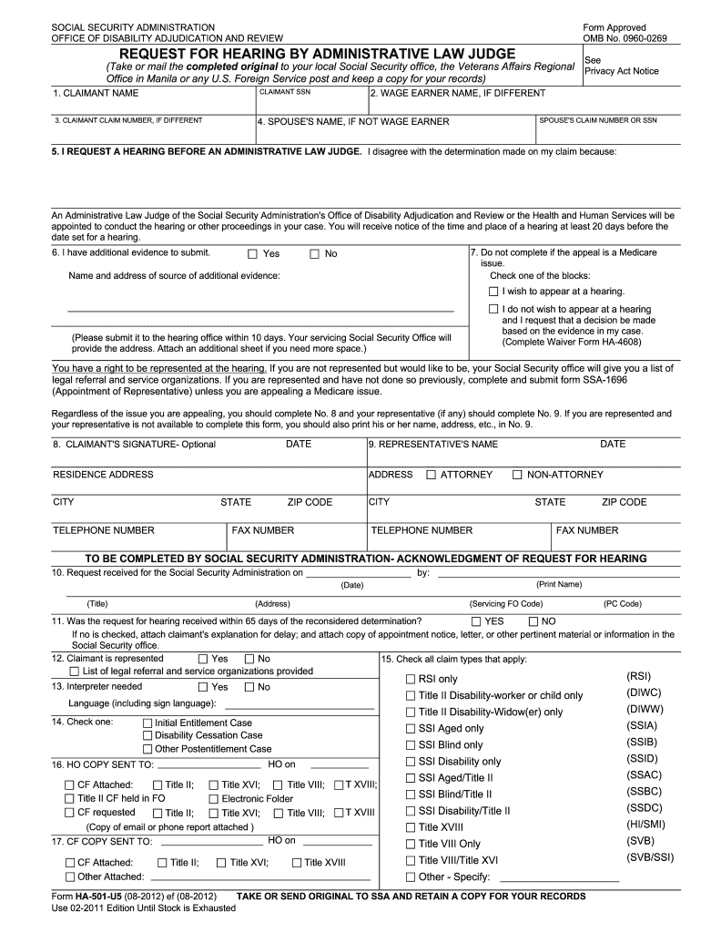  Ha 501 U2 Form 2015