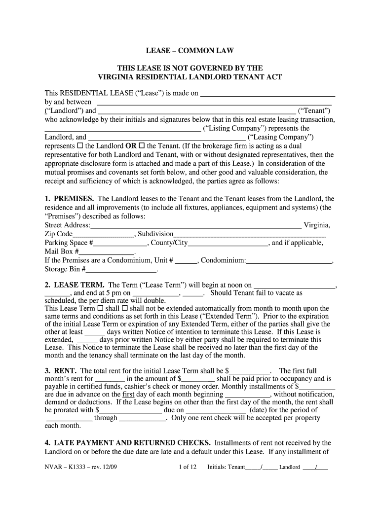 Get and Sign Lease Common Law Form 2009-2022