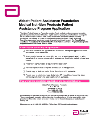 Abbott Nutrition Patient Assistance Program - Fill Out and Sign ...