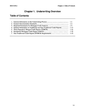 Chapter 1, Table of Contents  Form