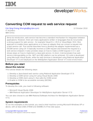 Converting COM Request to Web Service Request IBM  Form
