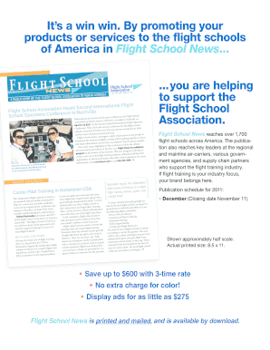 Flight School News Rate Card the Flight School Association of  Form