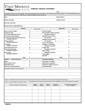 First Midwest Bank Statement Template  Form