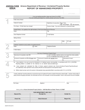 Arizona Form 650a