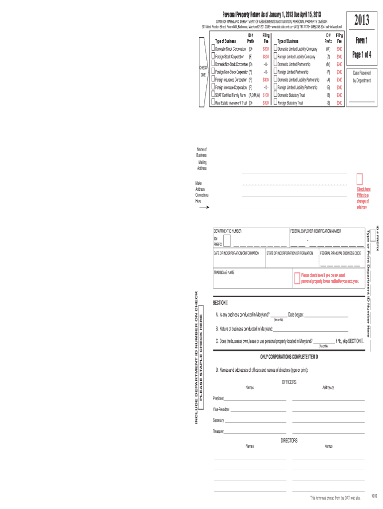  Maryland Form 1 2020