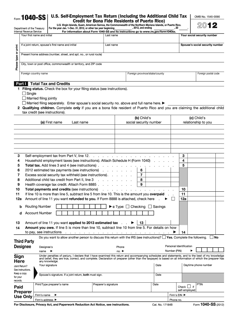  Form 1040 2012