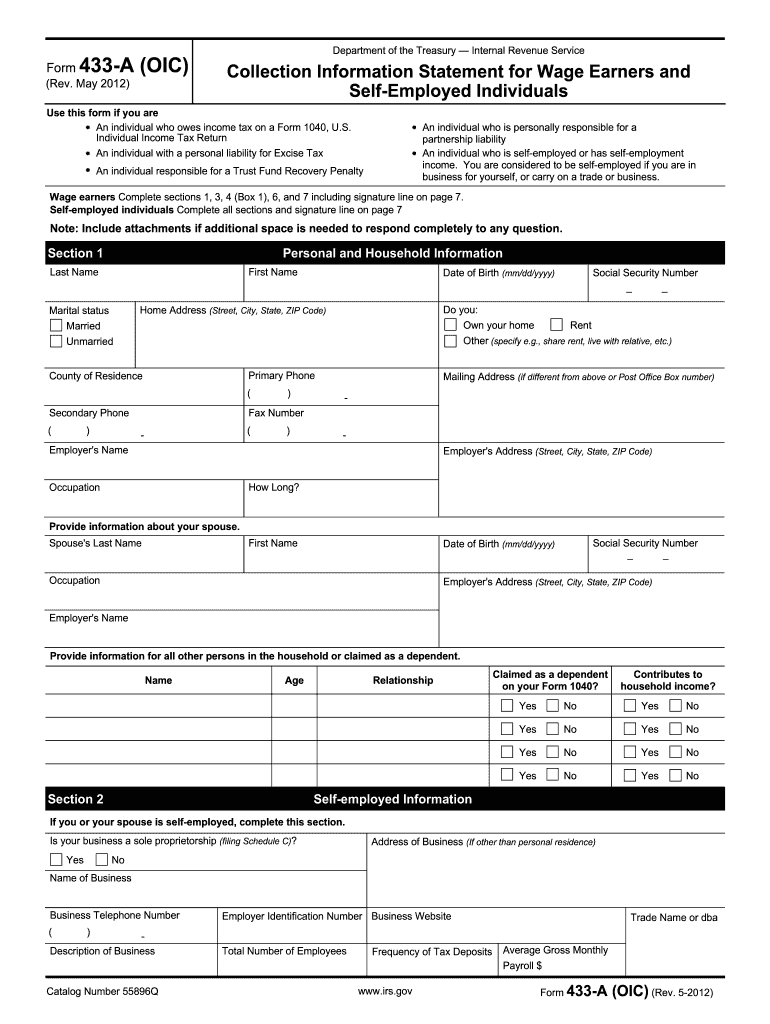  Form 656 B Rev 3 Form 656 Booklet Offer in Compromise 2012