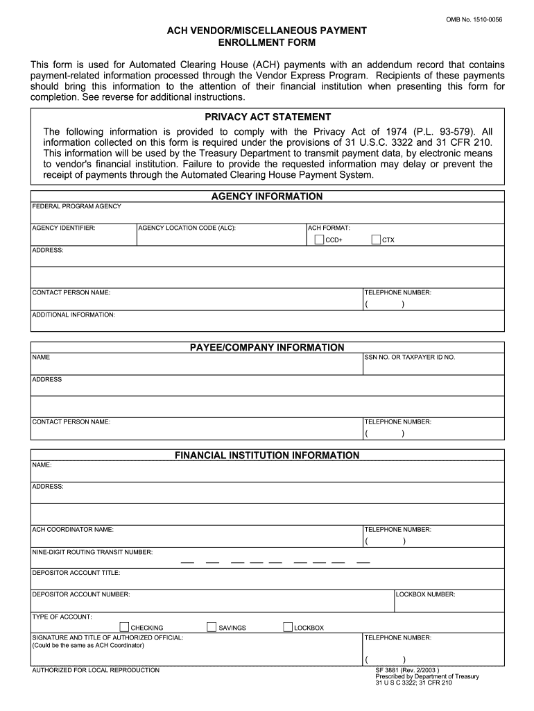  Miscellaneous Payment  Form 2003