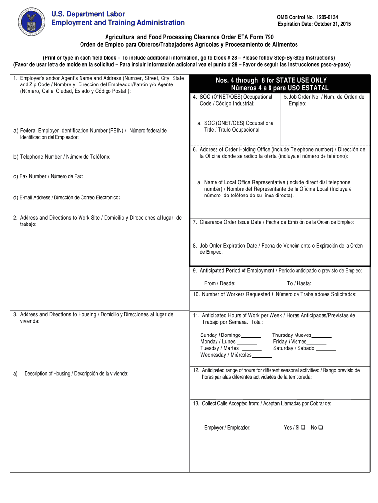  Eta Form 790 2013-2024