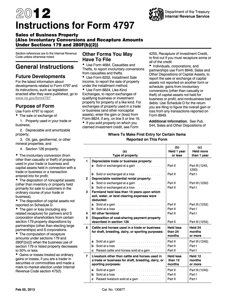  Form 4797 2012