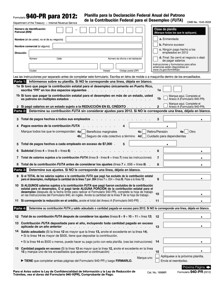  940 Pr Form 2012