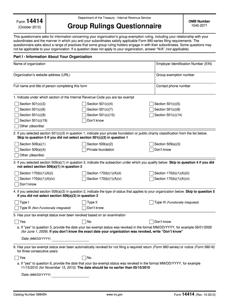  Application for Group Exemption 2012-2024