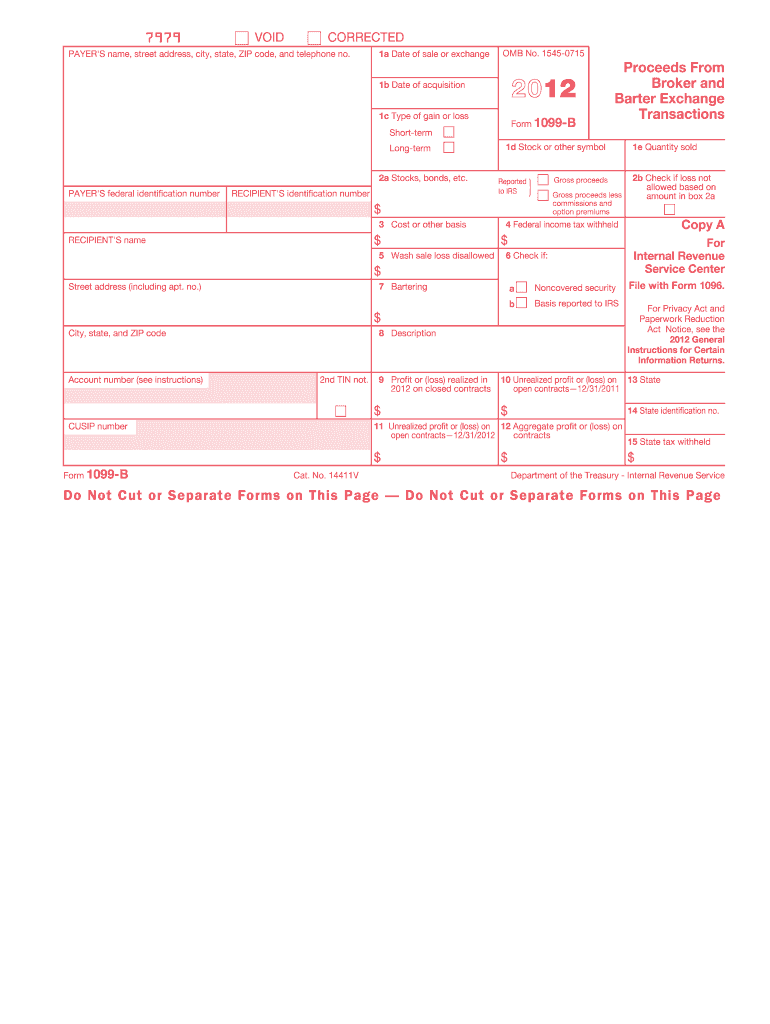  1099 B Form 2012