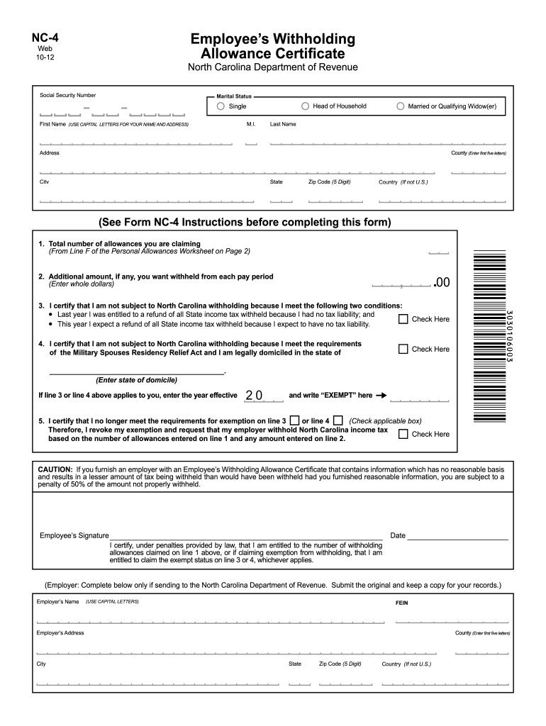  Nc Form 2019