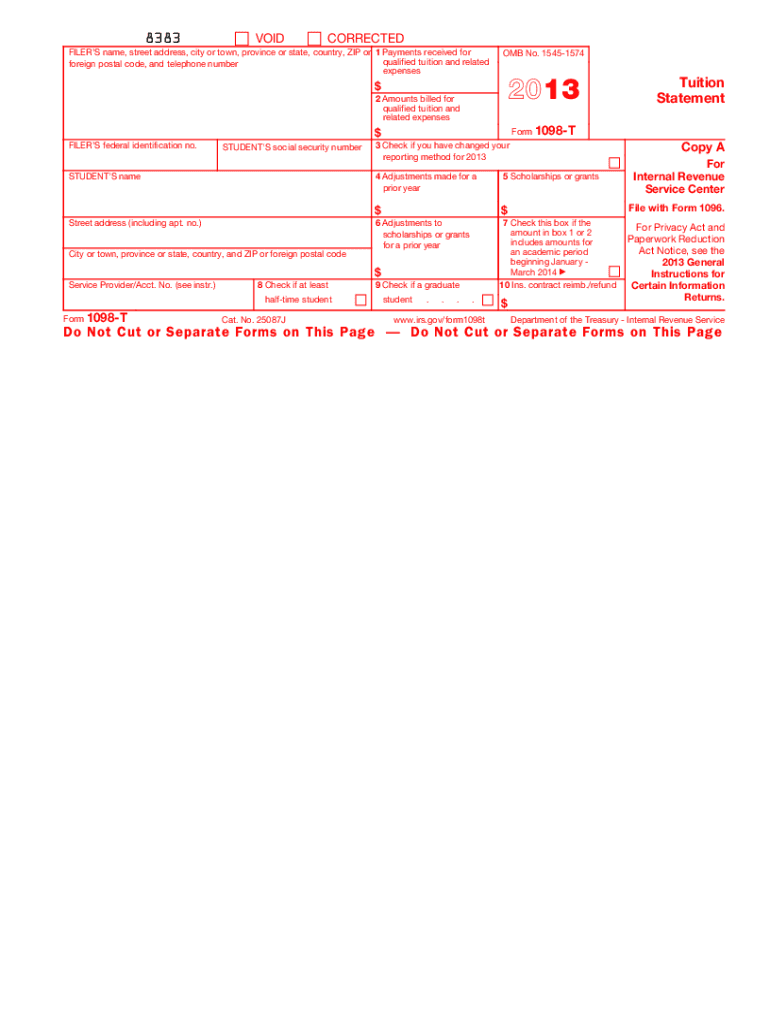  1098 T Form 2013