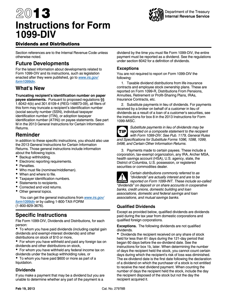  1099 Div  Form 2013