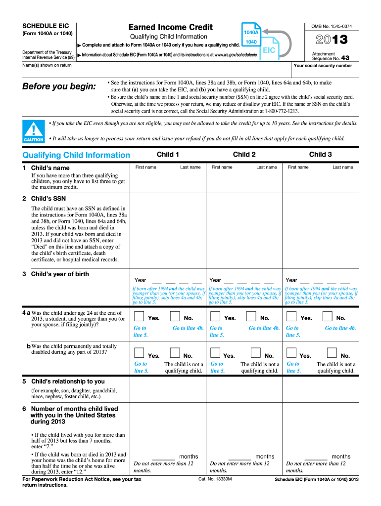 Schedule EIC (1040 form)