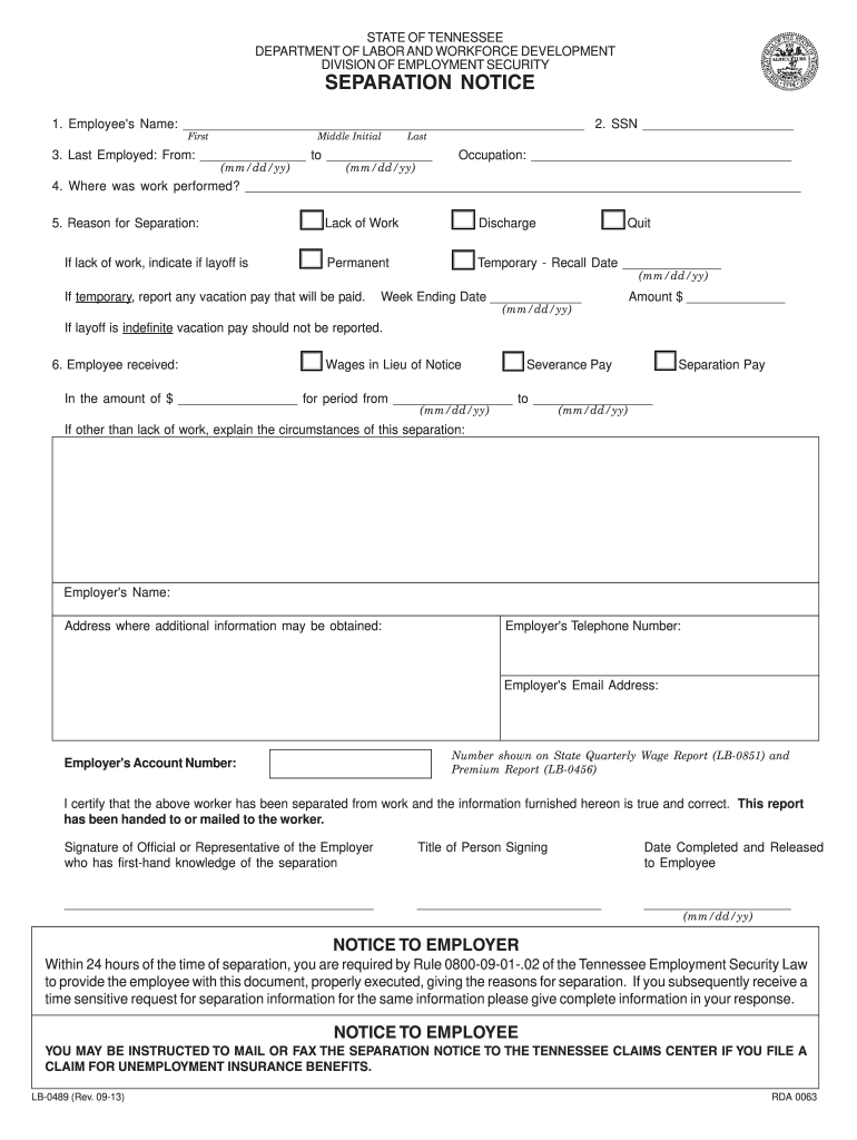 Employee Separation Form Template from www.signnow.com