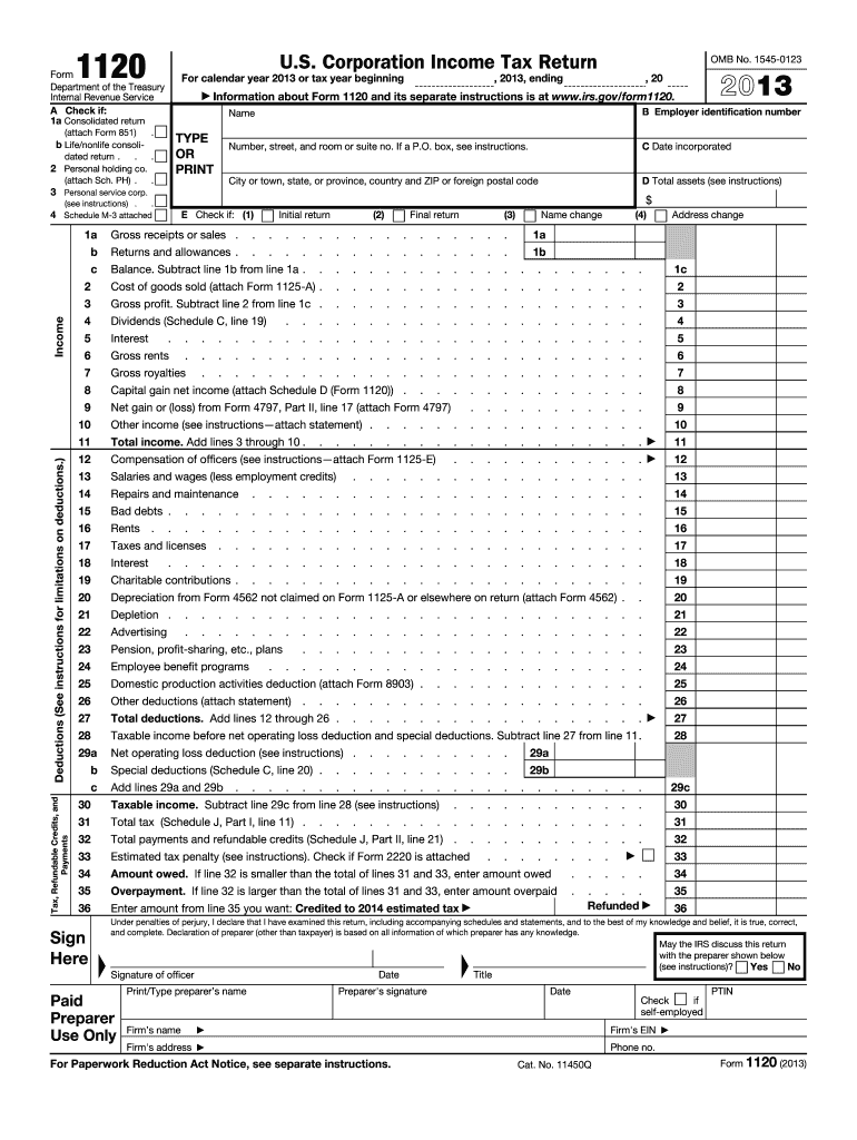  Form 1120 2013