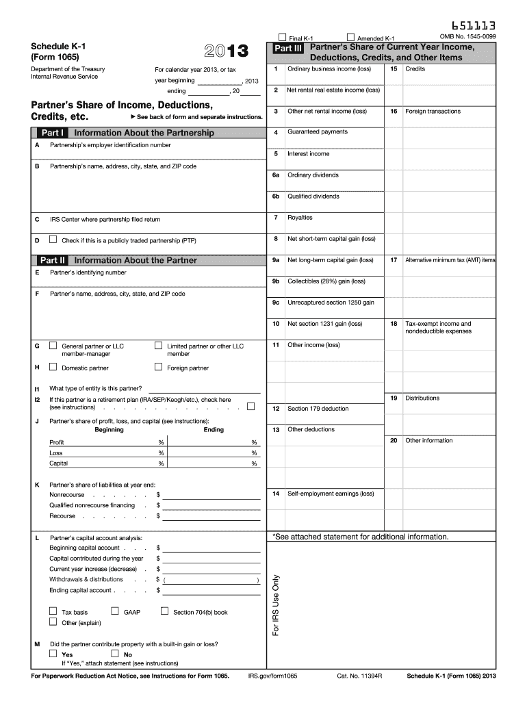  1065 Form 2013