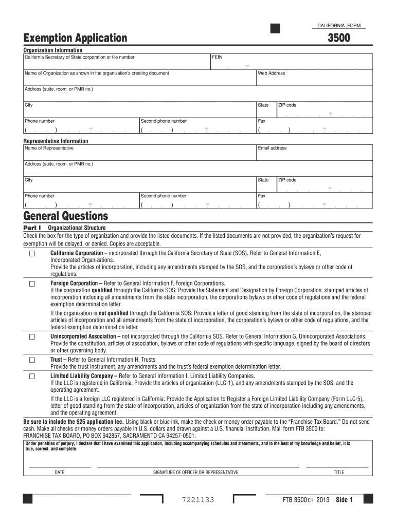  California Secretary of State Form 3500 2020