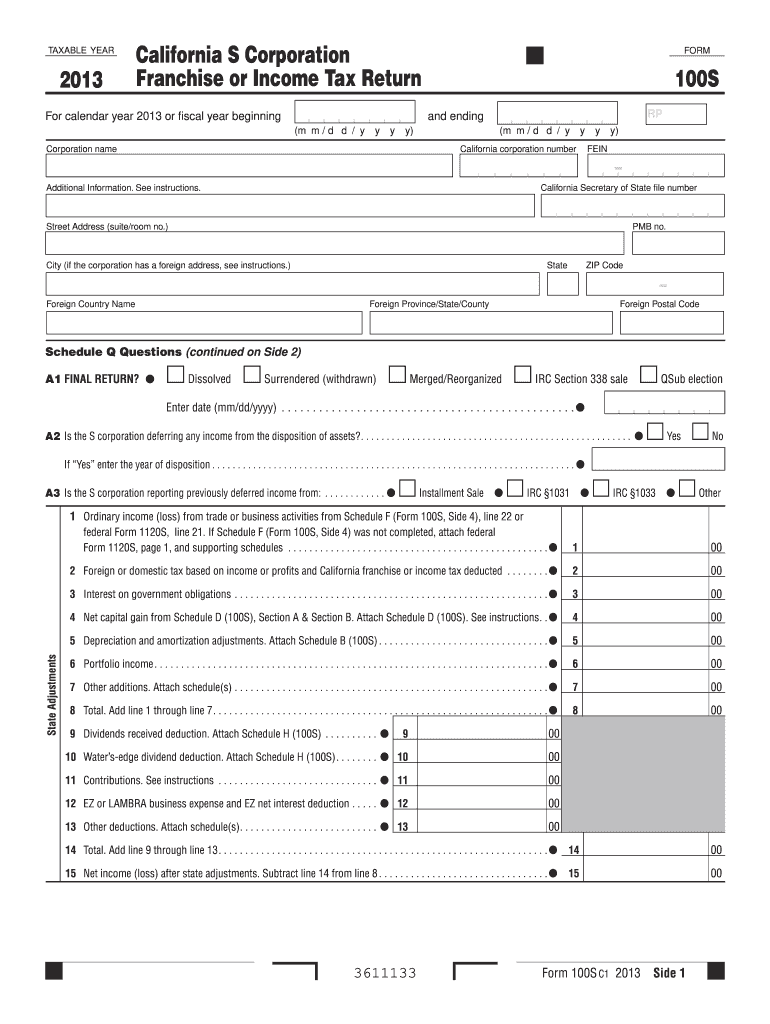  Form 100s 2019