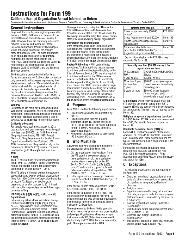  Form 199 Instructions 2010