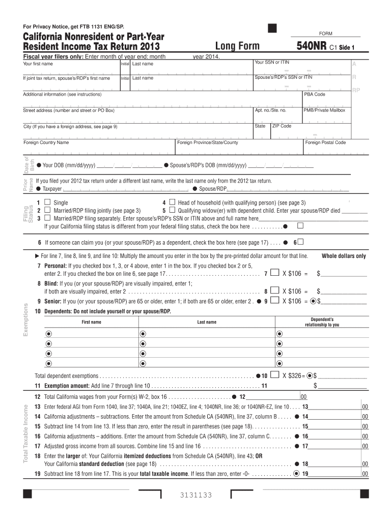  540nr Form 2018