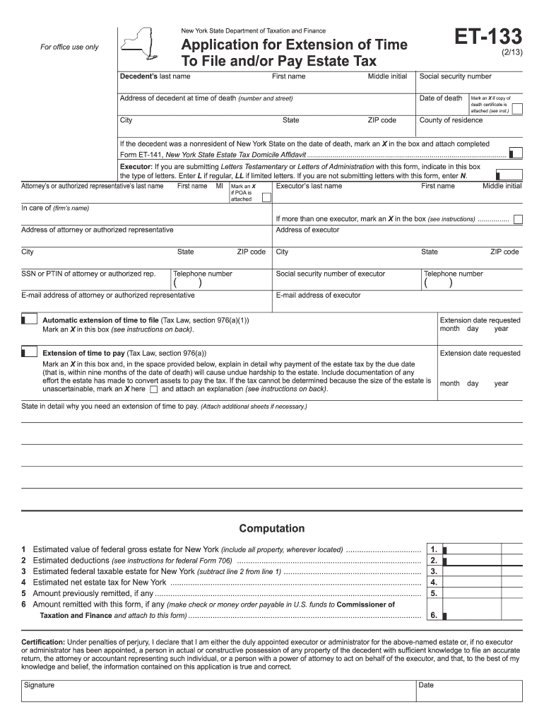  Nys Et 133 Form 2019