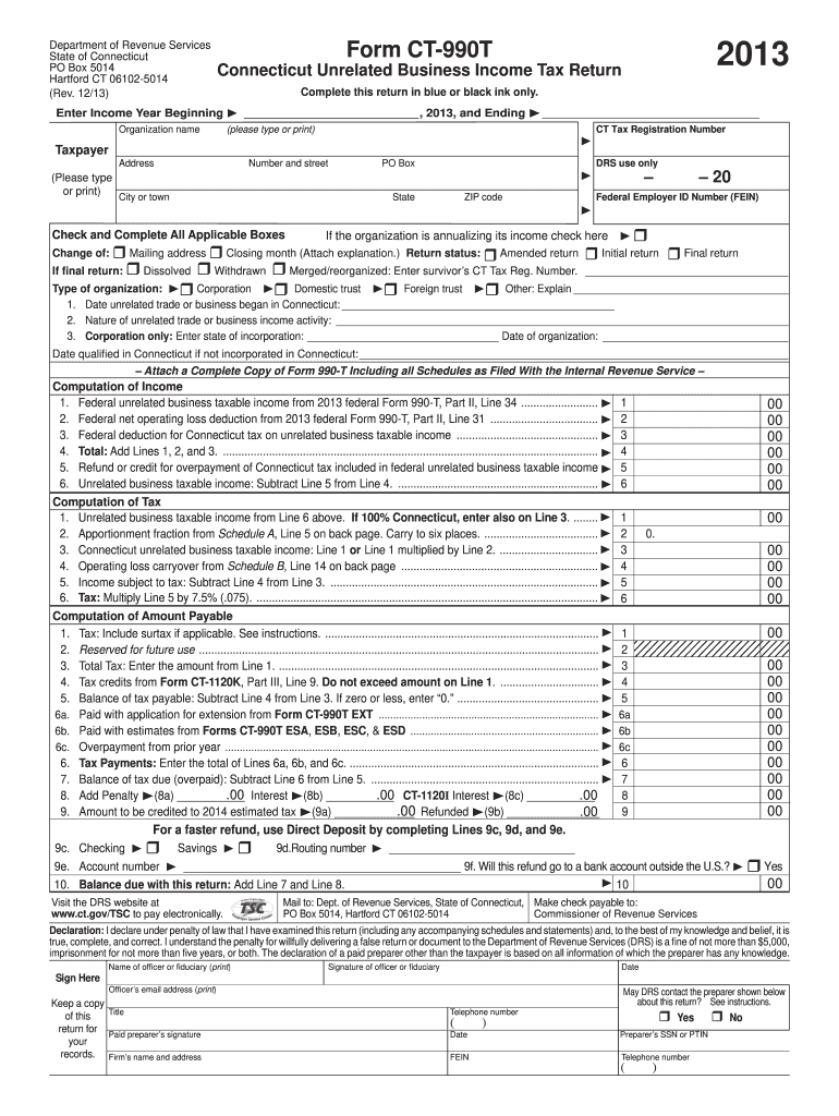  Ct 990 T Form 2019