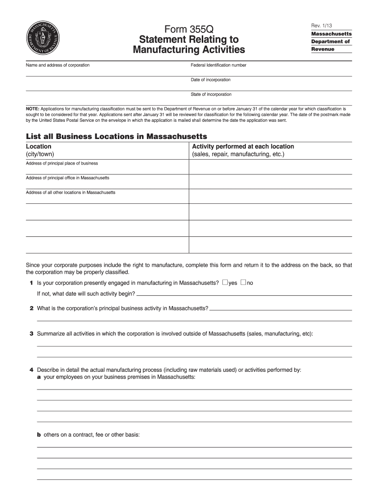 Get and Sign Massachusetts Form 355q 2015
