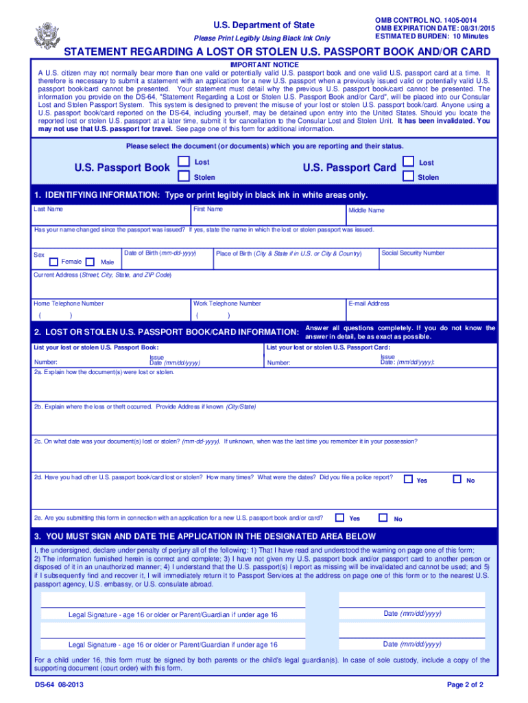  Ds 64  Form 2013