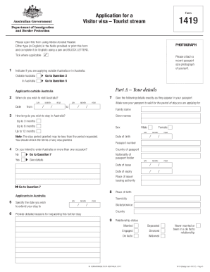 Tourist Visa Australia Application - Out and Printable Template signNow